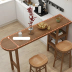 Modern Brown Wood Storage Bar Tables for Dining Room
