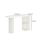 Scandinavian White Stone Top Striped Metal Storage Bar Tables