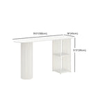 Scandinavian White Stone Top Striped Metal Storage Bar Tables