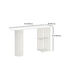 Scandinavian White Stone Top Striped Metal Storage Bar Tables