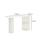 Scandinavian White Stone Top Striped Metal Storage Bar Tables