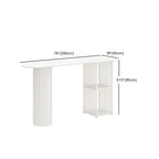 Scandinavian White Stone Top Striped Metal Storage Bar Tables