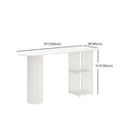 Scandinavian White Stone Top Striped Metal Storage Bar Tables