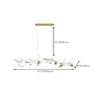 Adjustable Modern White 8-Light Leaf Island Light