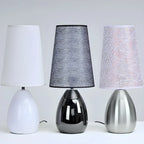 Elegant Black Fabric LED Touch Table Lamp for Bedroom