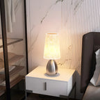 Elegant Black Fabric LED Touch Table Lamp for Bedroom