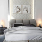 Elegant Black Fabric LED Touch Table Lamp for Bedroom