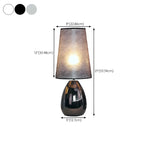 Elegant Black Fabric LED Touch Table Lamp for Bedroom