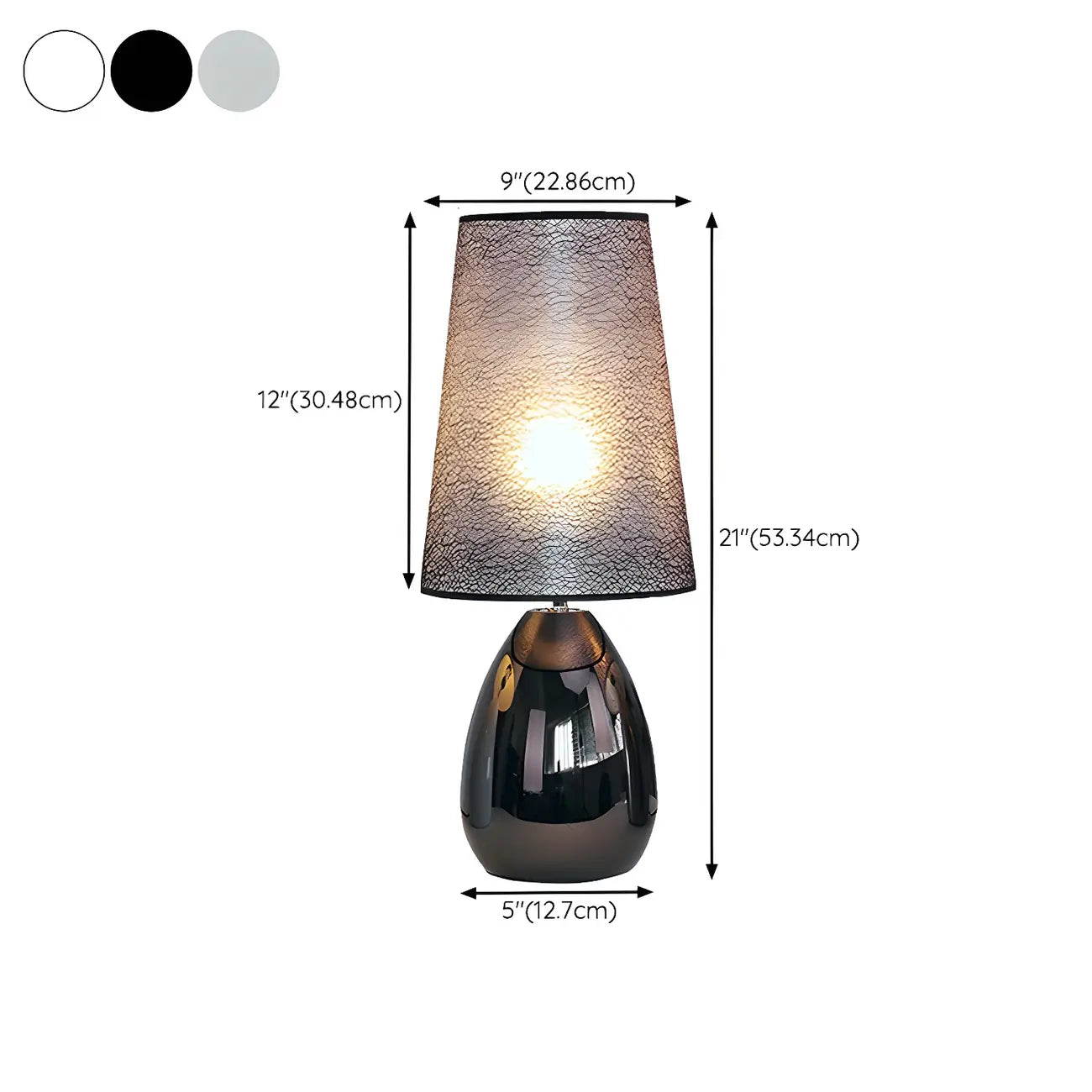 Elegant Black Fabric LED Touch Table Lamp for Bedroom