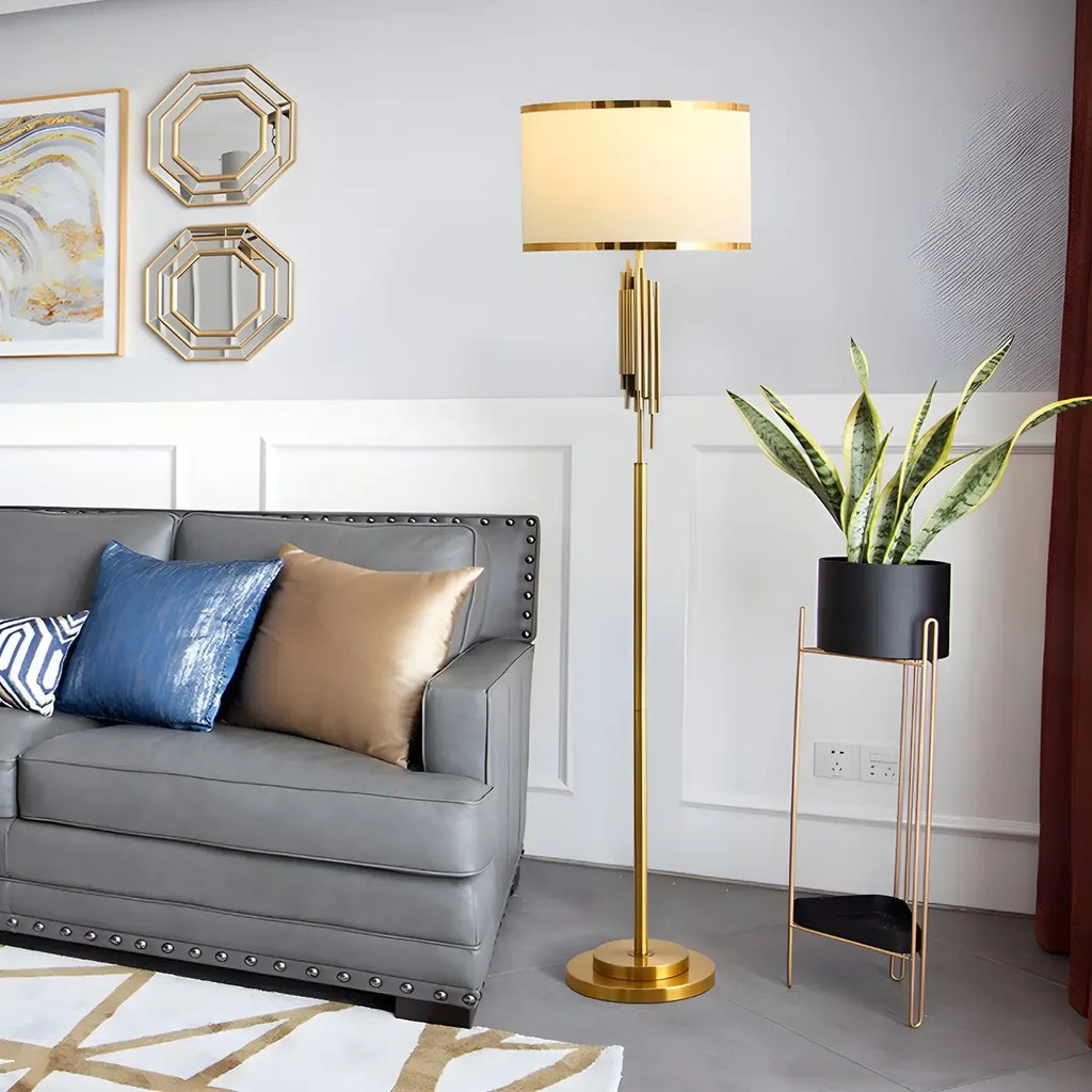 Contemporary Gold Standing Floor Lamp for Living Room