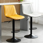Adjustable Swivel Leather Bucket Bar Stools With Backs For Home Bar