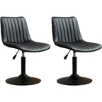 Adjustable Swivel Leather Bucket Bar Stools With Backs For Home Bar