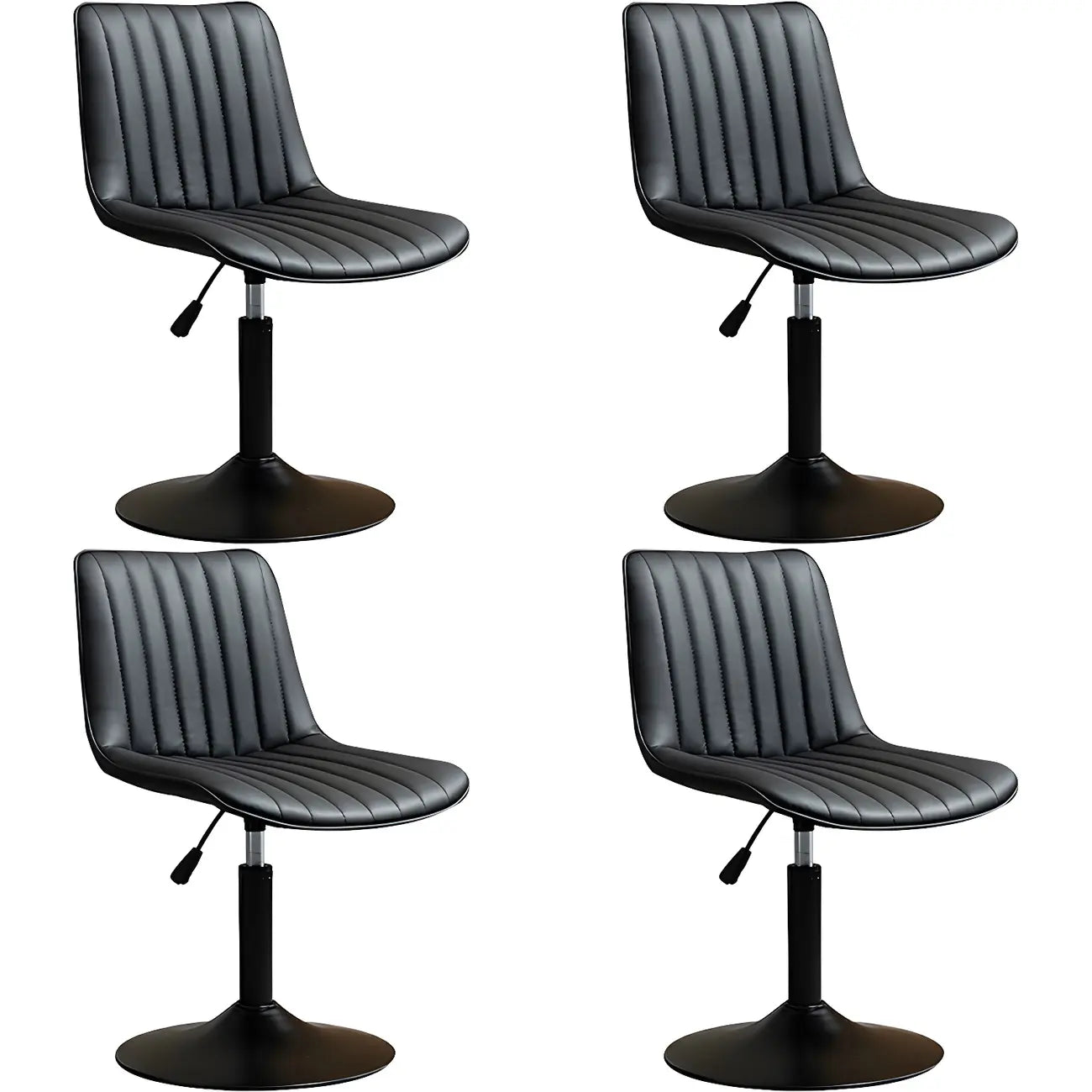 Adjustable Swivel Leather Bucket Bar Stools With Backs For Home Bar
