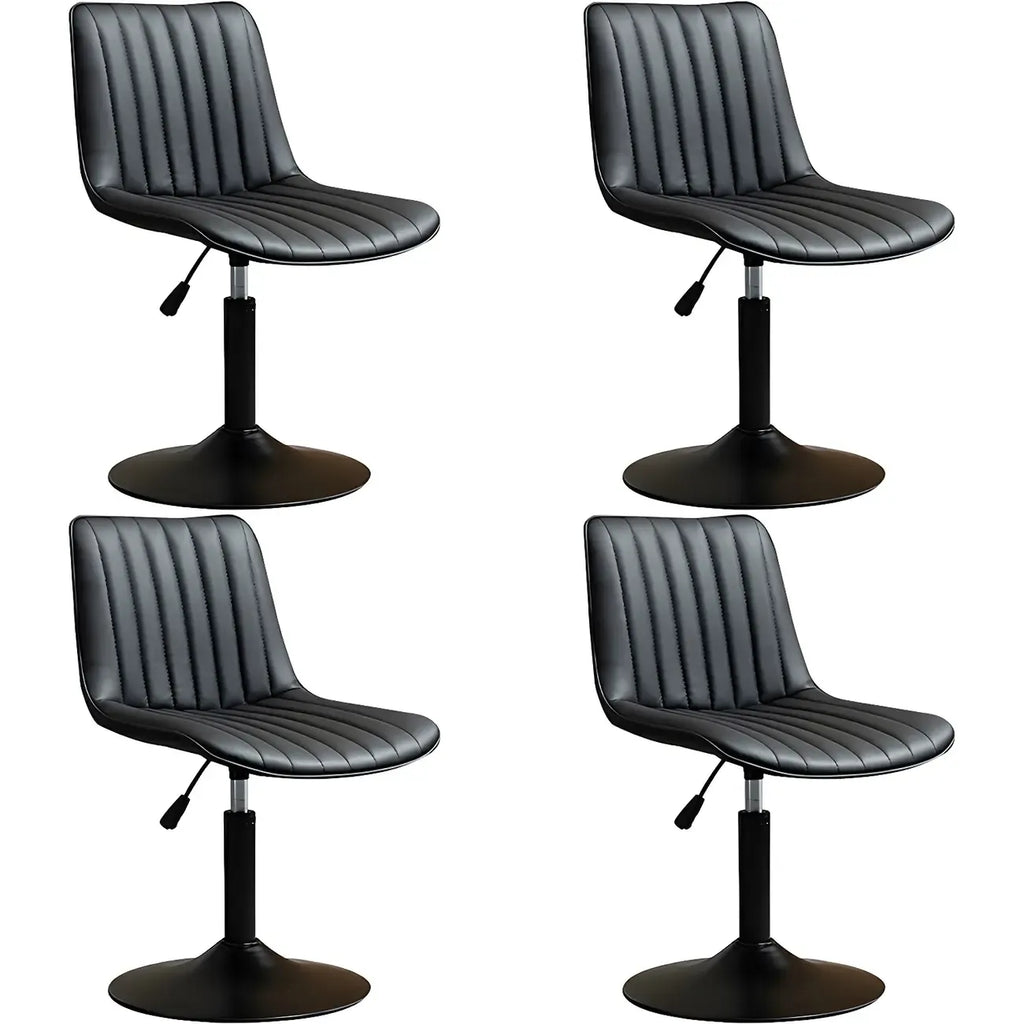 Adjustable Swivel Leather Bucket Bar Stools With Backs For Home Bar