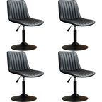 Adjustable Swivel Leather Bucket Bar Stools With Backs For Home Bar