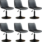 Adjustable Swivel Leather Bucket Bar Stools With Backs For Home Bar
