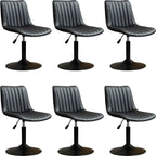 Adjustable Swivel Leather Bucket Bar Stools With Backs For Home Bar