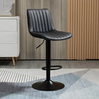 Adjustable Swivel Leather Bucket Bar Stools With Backs For Home Bar
