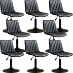 Adjustable Swivel Leather Bucket Bar Stools With Backs For Home Bar