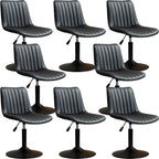 Adjustable Swivel Leather Bucket Bar Stools With Backs For Home Bar