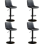 Adjustable Swivel Leather Bucket Bar Stools With Backs For Home Bar