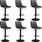 Adjustable Swivel Leather Bucket Bar Stools With Backs For Home Bar