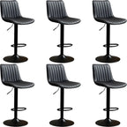 Adjustable Swivel Leather Bucket Bar Stools With Backs For Home Bar