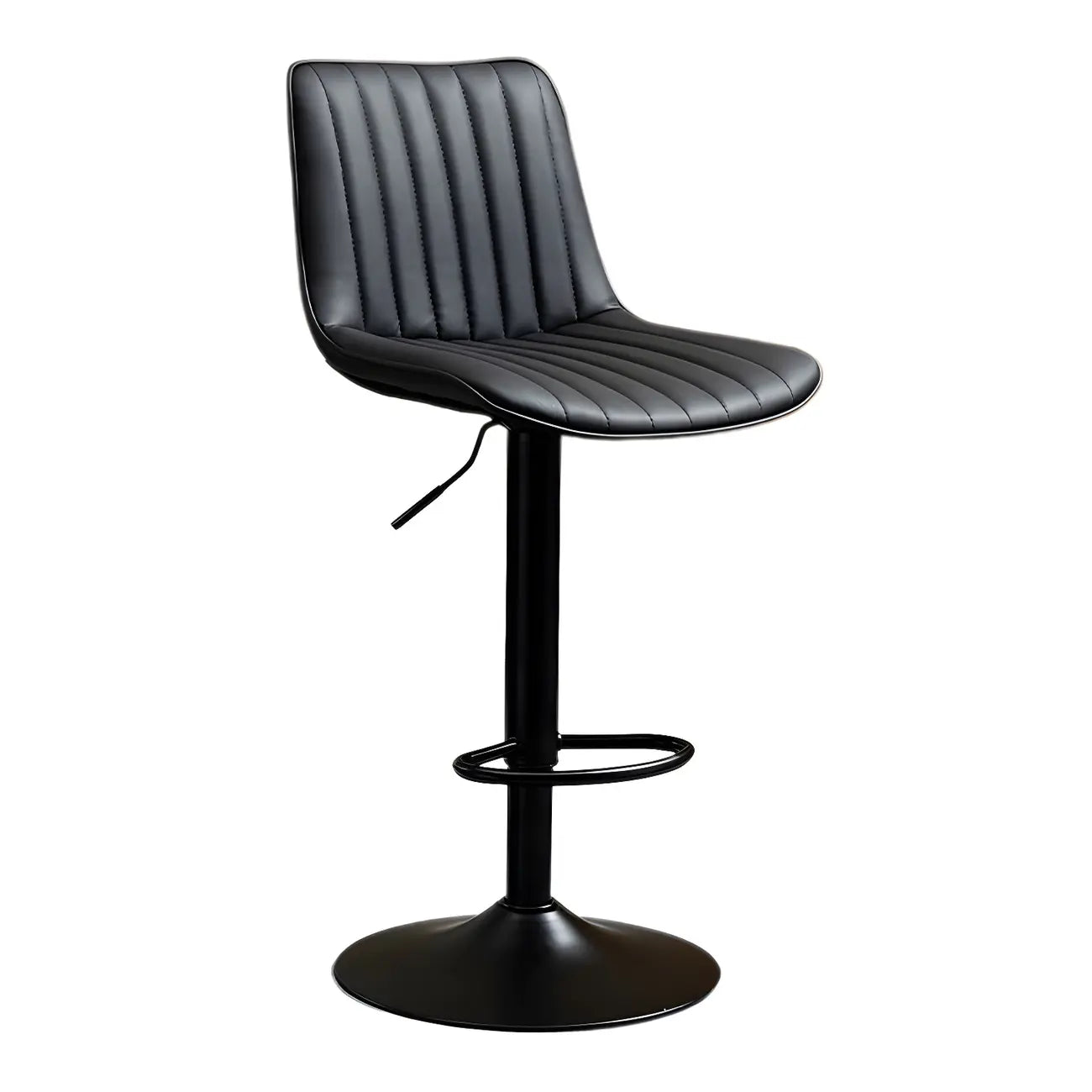 Adjustable Swivel Leather Bucket Bar Stools With Backs For Home Bar