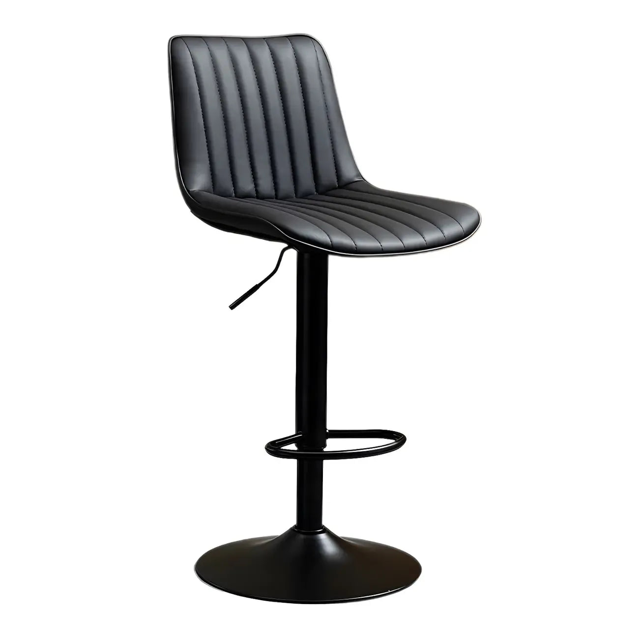 Adjustable Swivel Leather Bucket Bar Stools With Backs For Home Bar