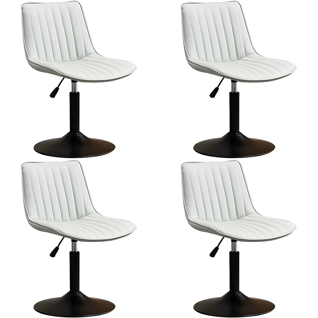Adjustable Swivel Leather Bucket Bar Stools With Backs For Home Bar