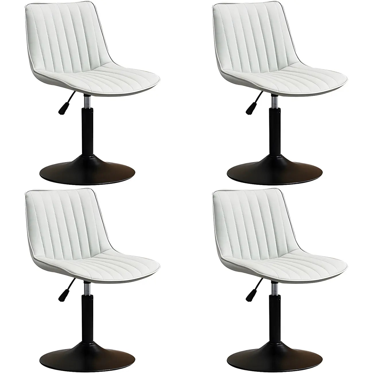 Adjustable Swivel Leather Bucket Bar Stools With Backs For Home Bar