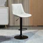Adjustable Swivel Leather Bucket Bar Stools With Backs For Home Bar