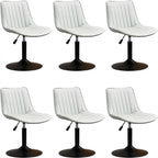 Adjustable Swivel Leather Bucket Bar Stools With Backs For Home Bar