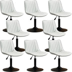 Adjustable Swivel Leather Bucket Bar Stools With Backs For Home Bar