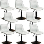Adjustable Swivel Leather Bucket Bar Stools With Backs For Home Bar