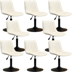 Adjustable Swivel Leather Bucket Bar Stools With Backs For Home Bar