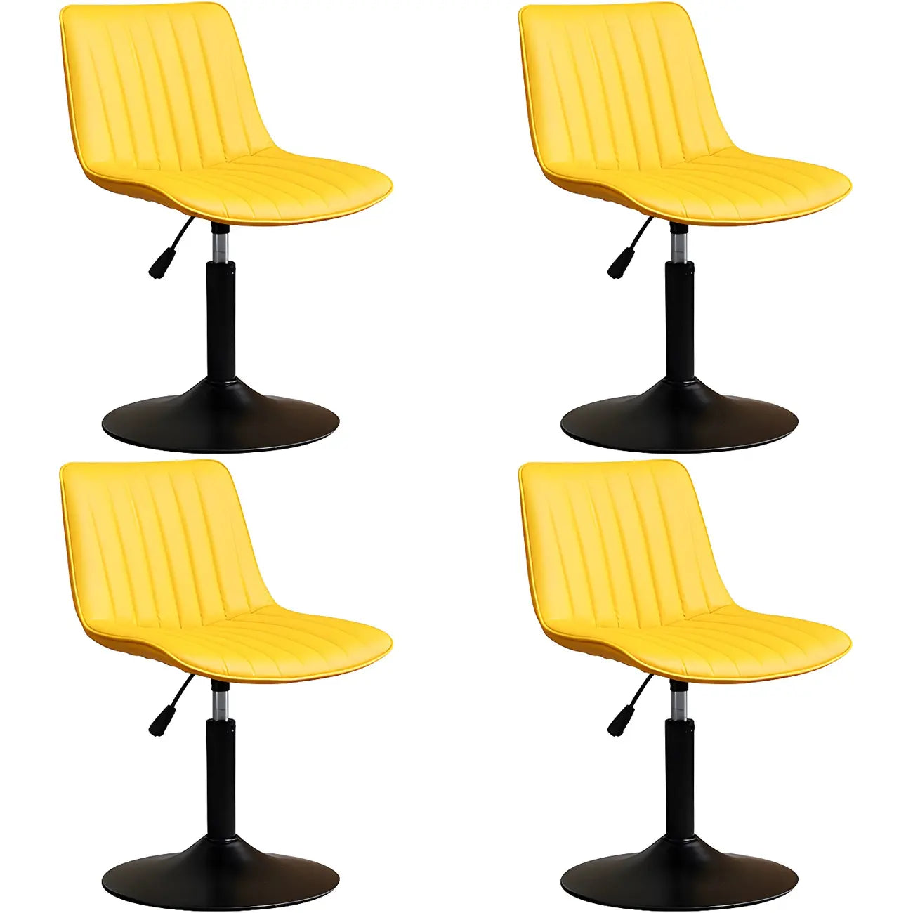 Adjustable Swivel Leather Bucket Bar Stools With Backs For Home Bar