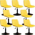 Adjustable Swivel Leather Bucket Bar Stools With Backs For Home Bar
