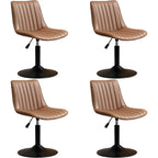 Adjustable Swivel Leather Bucket Bar Stools With Backs For Home Bar