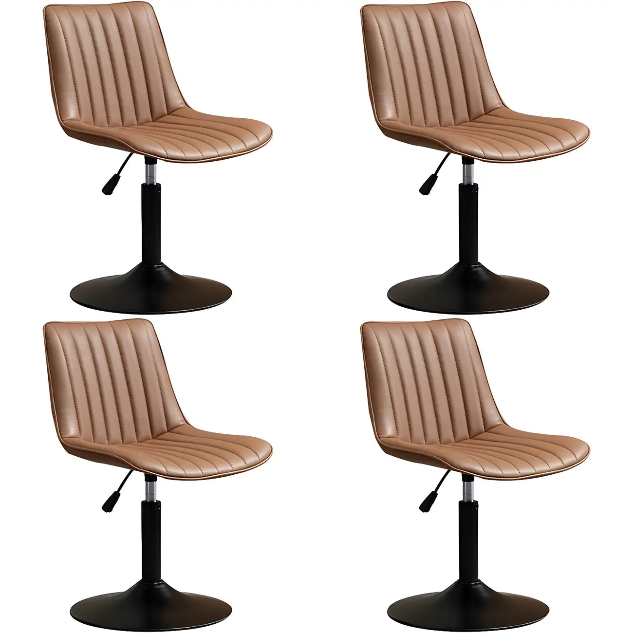 Adjustable Swivel Leather Bucket Bar Stools With Backs For Home Bar