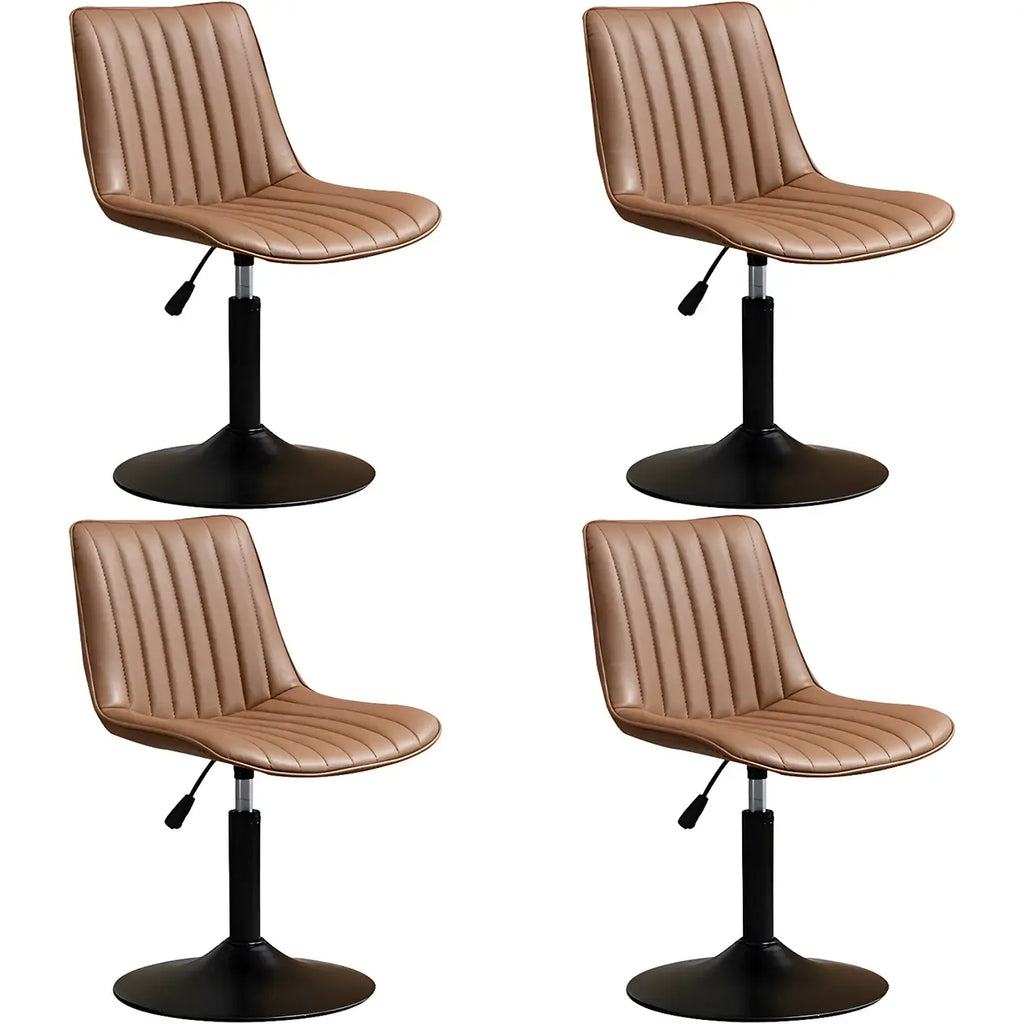 Adjustable Swivel Leather Bucket Bar Stools With Backs For Home Bar