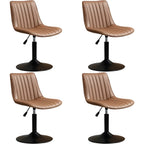 Adjustable Swivel Leather Bucket Bar Stools With Backs For Home Bar