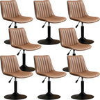 Adjustable Swivel Leather Bucket Bar Stools With Backs For Home Bar