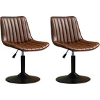 Adjustable Swivel Leather Bucket Bar Stools With Backs For Home Bar