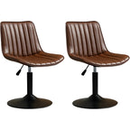 Adjustable Swivel Leather Bucket Bar Stools With Backs For Home Bar
