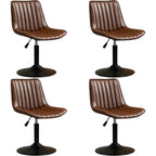Adjustable Swivel Leather Bucket Bar Stools With Backs For Home Bar