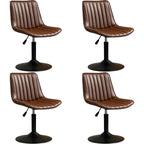 Adjustable Swivel Leather Bucket Bar Stools With Backs For Home Bar