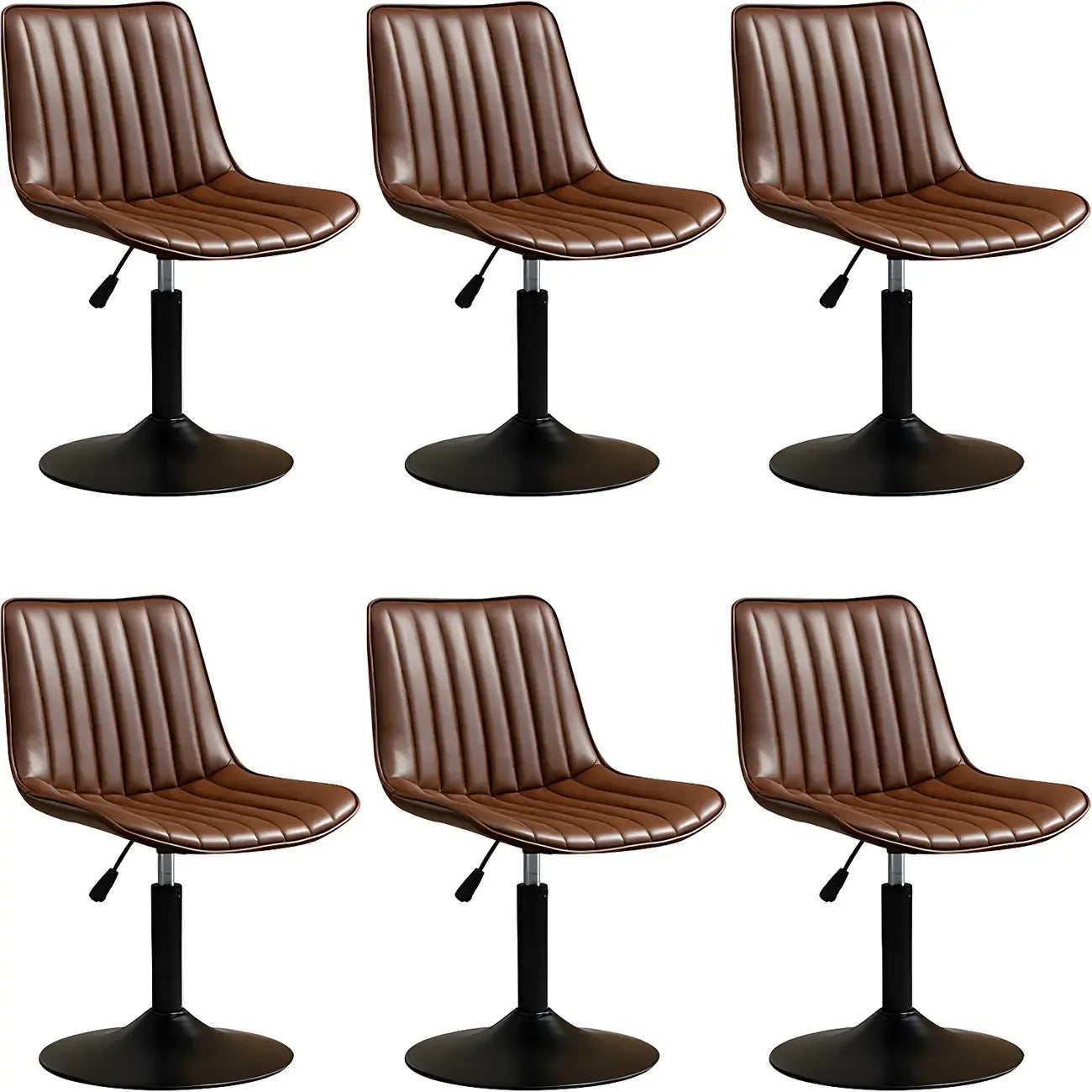 Adjustable Swivel Leather Bucket Bar Stools With Backs For Home Bar