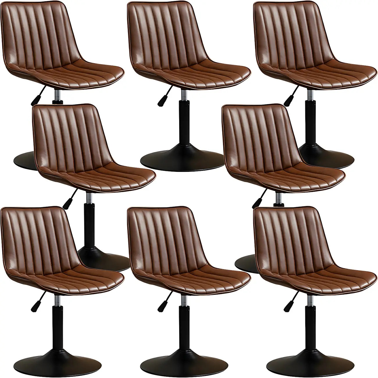 Adjustable Swivel Leather Bucket Bar Stools With Backs For Home Bar
