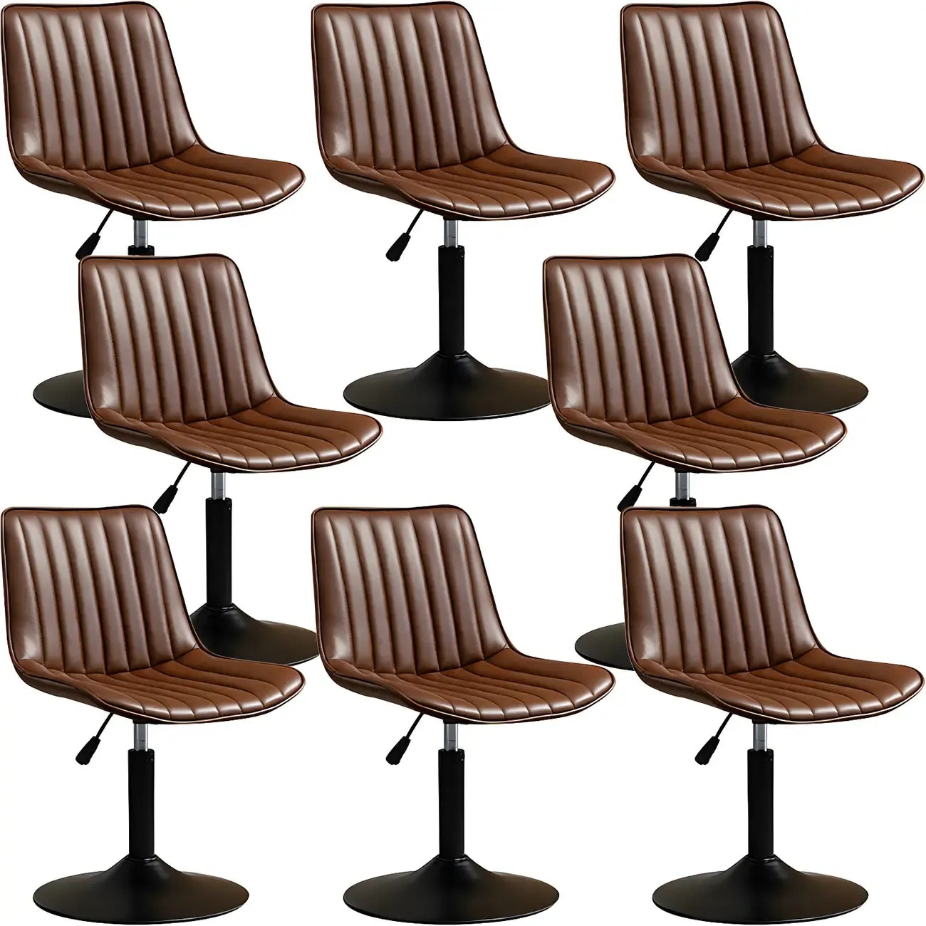Adjustable Swivel Leather Bucket Bar Stools With Backs For Home Bar